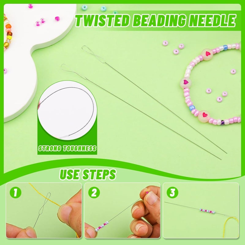 UOOU 86 Pcs Beading Needle Set,6 Sizes Big Eye Seed Bead Needles,Long Straight Beading Needle,Twist Beading Needles,Flexible Needle for Beads for Jewelry Making - Image 4
